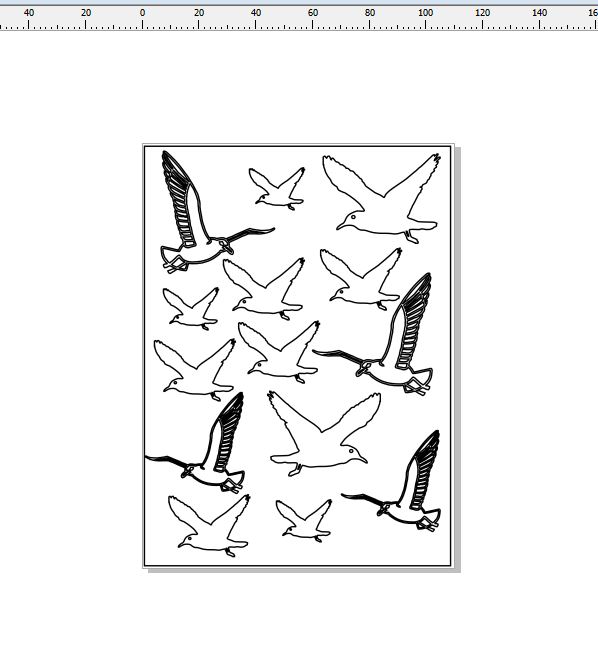 Seagulls in flight engraved  110 x 150 mm min buy 3